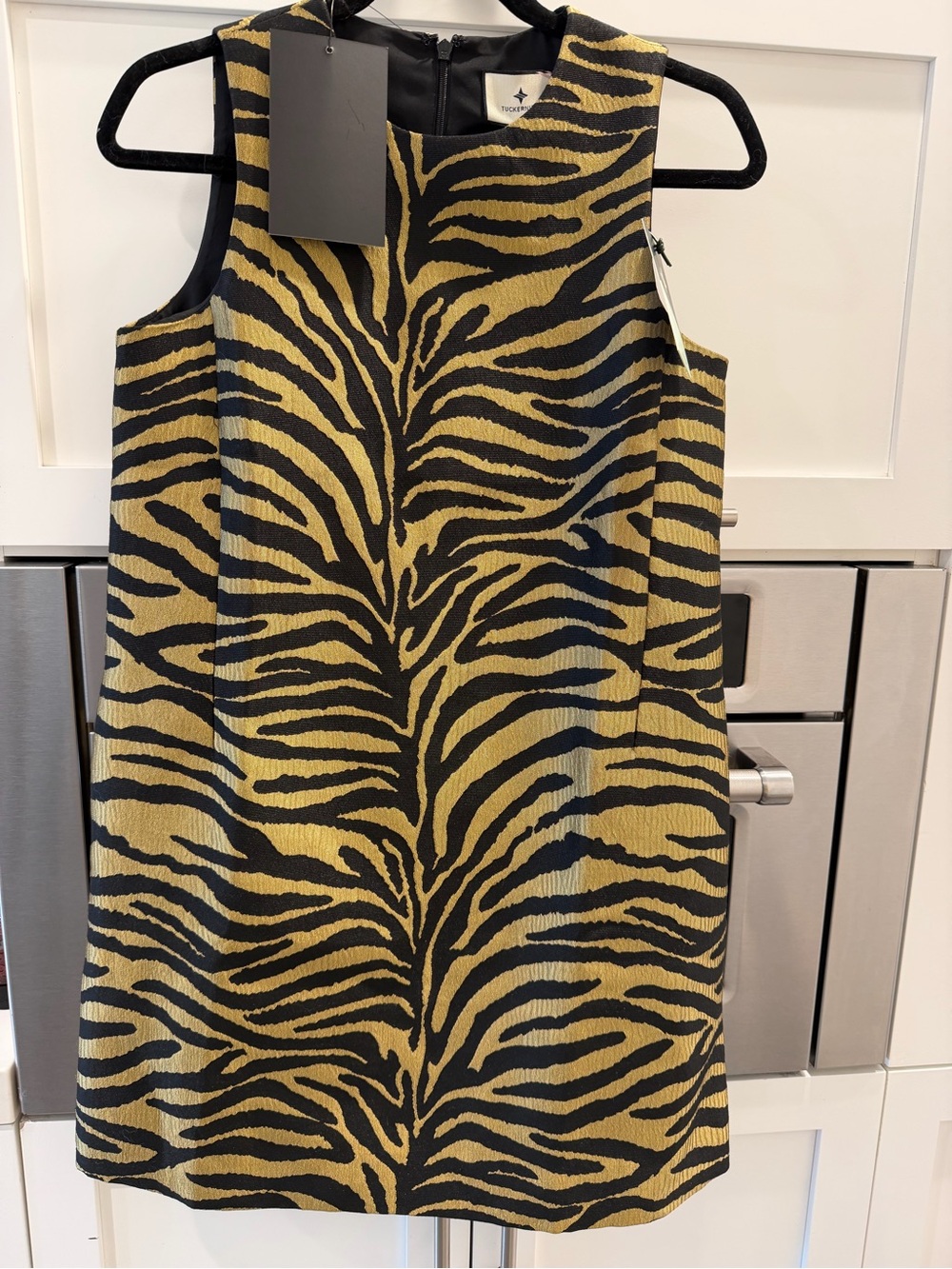 Tuckernuck Gold and Black Zebra-Print Shift Dress - Picture 2 of 2